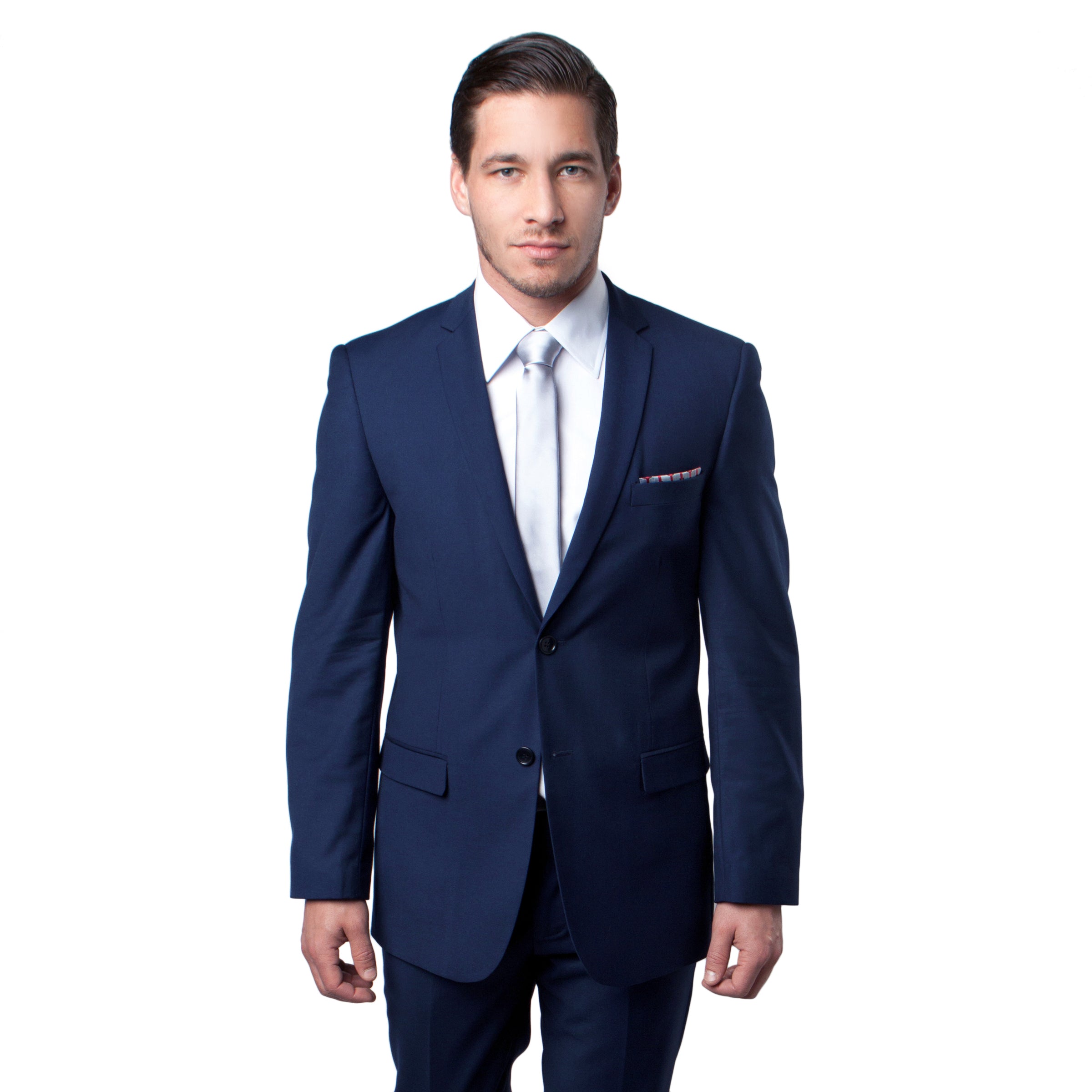 Navy / Blue Notch Lapel Slim Fit 2-PC Suits For All Ocassions M085S-11