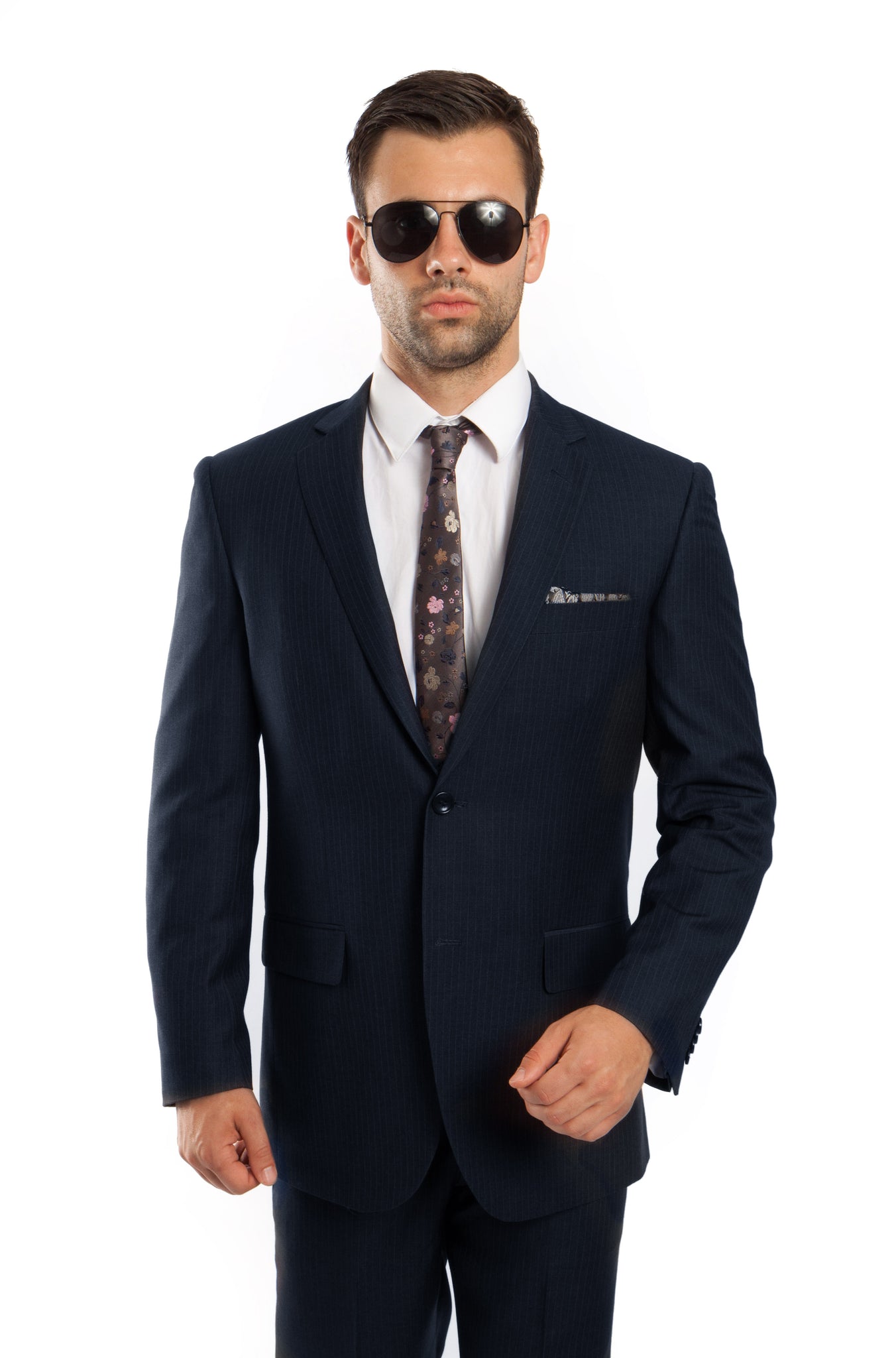Navy 2-PC Modern Fit Suits Suits For Men