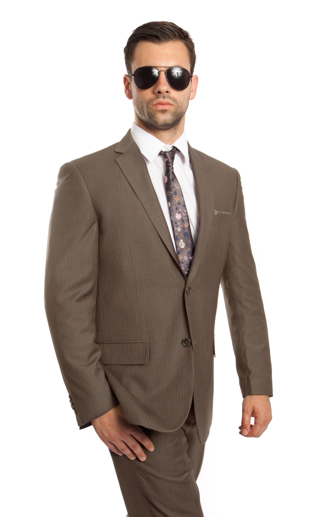 Lt. Olive 2-PC Modern Fit Suits Suits For Men