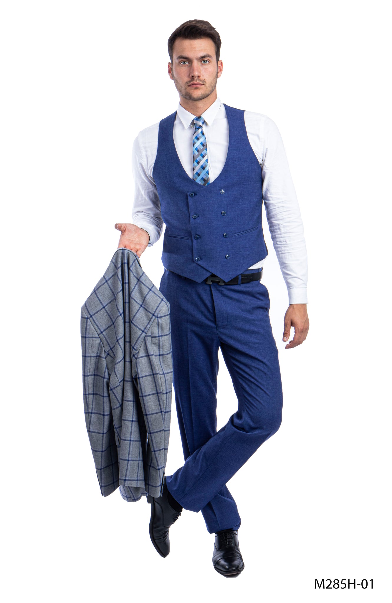 Gray/Blue Suit For Men Formal Suits For All Ocassions
