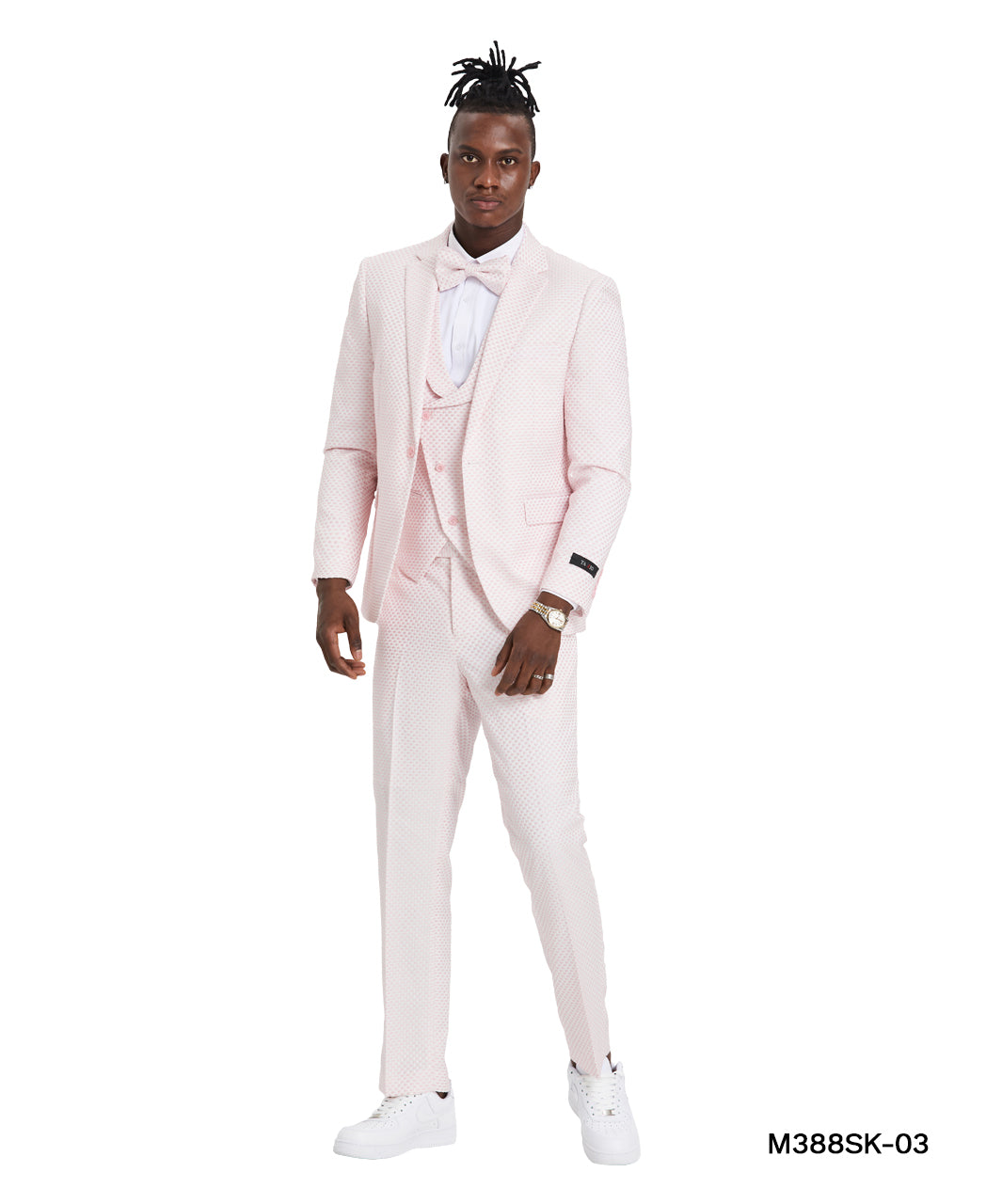 Pink U-Shape Vest Mens-suit