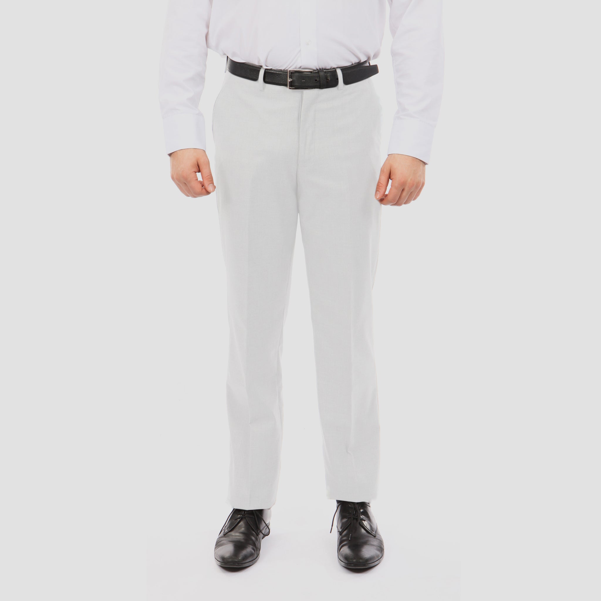 Tazio White Slim Fit Stretch Dress Pants For Men