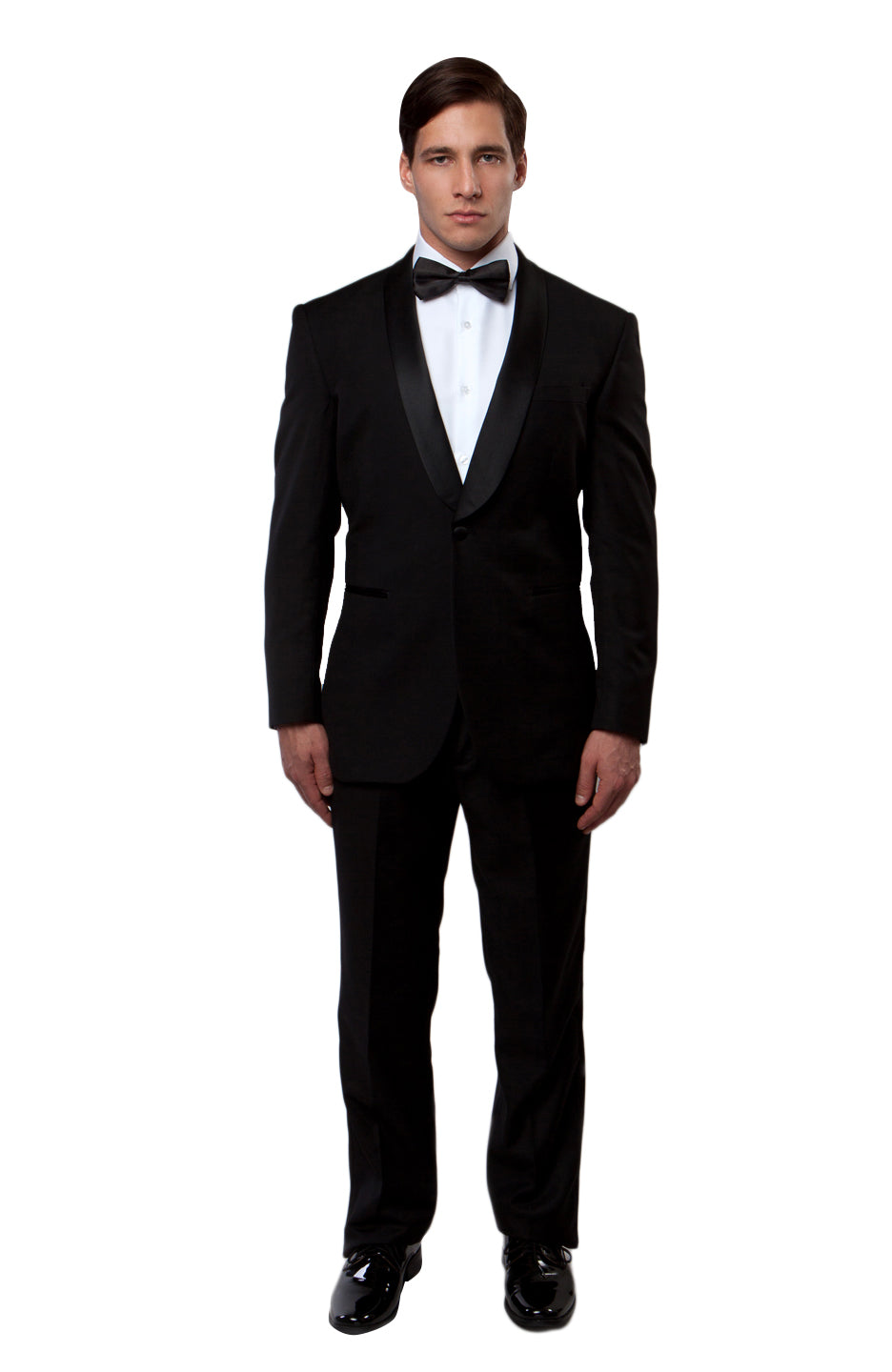 Black Satin Peak Lapel Tuxedos