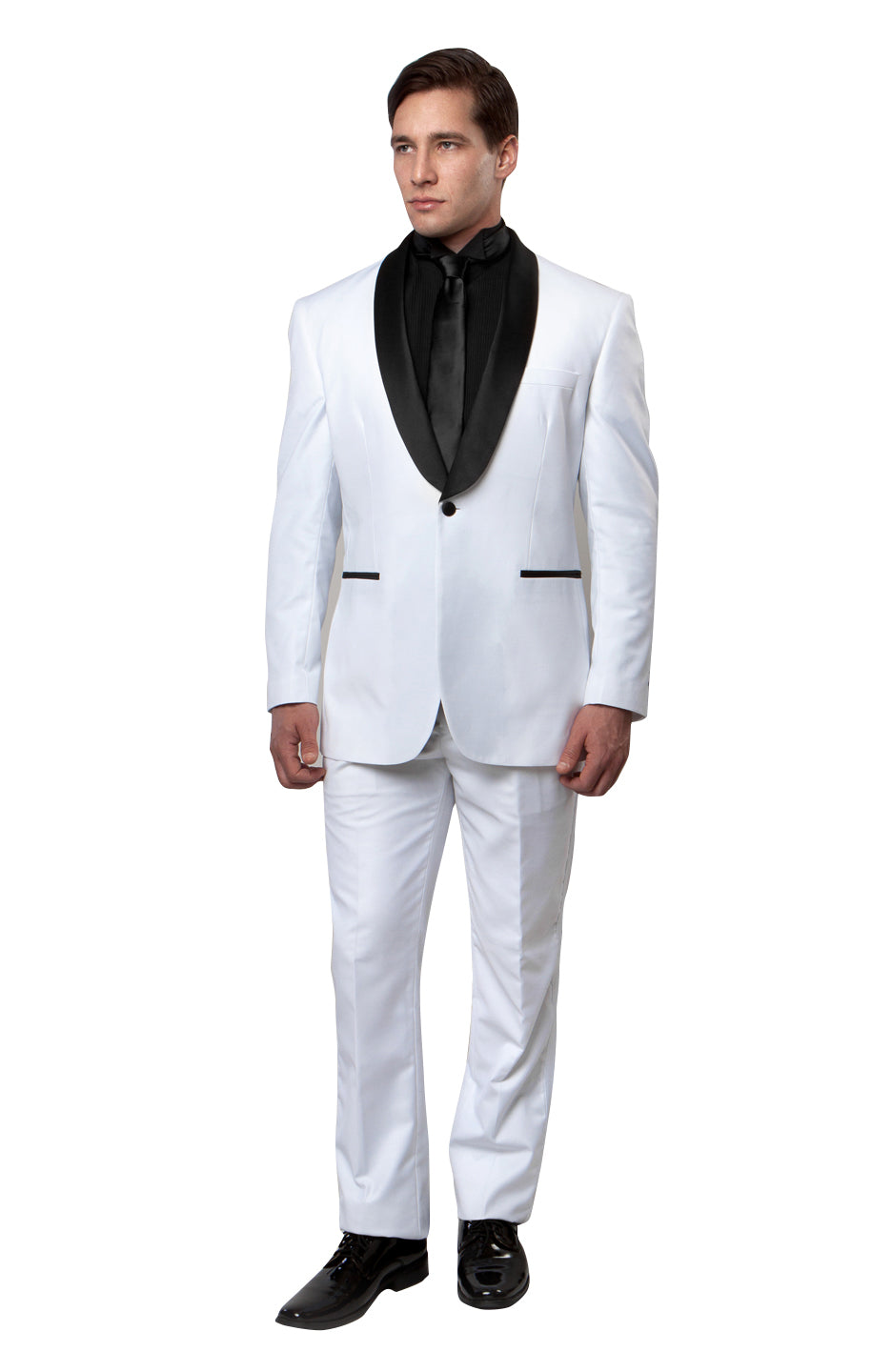White 2 PC Shawl Collar Tuxedos