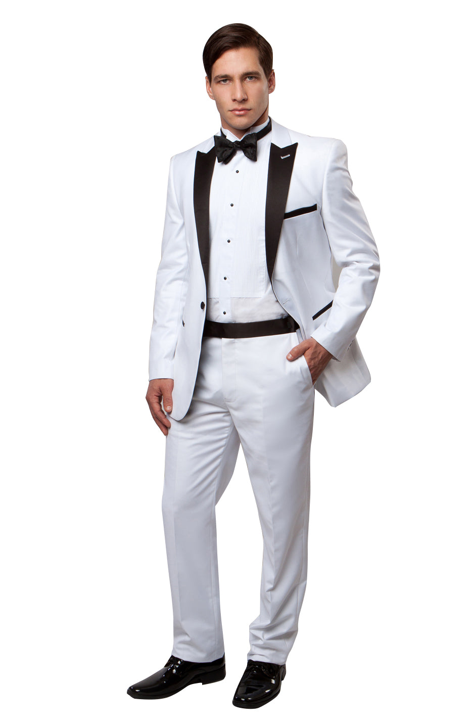 2 PC Solid Slim Fit Prom Tuxedos