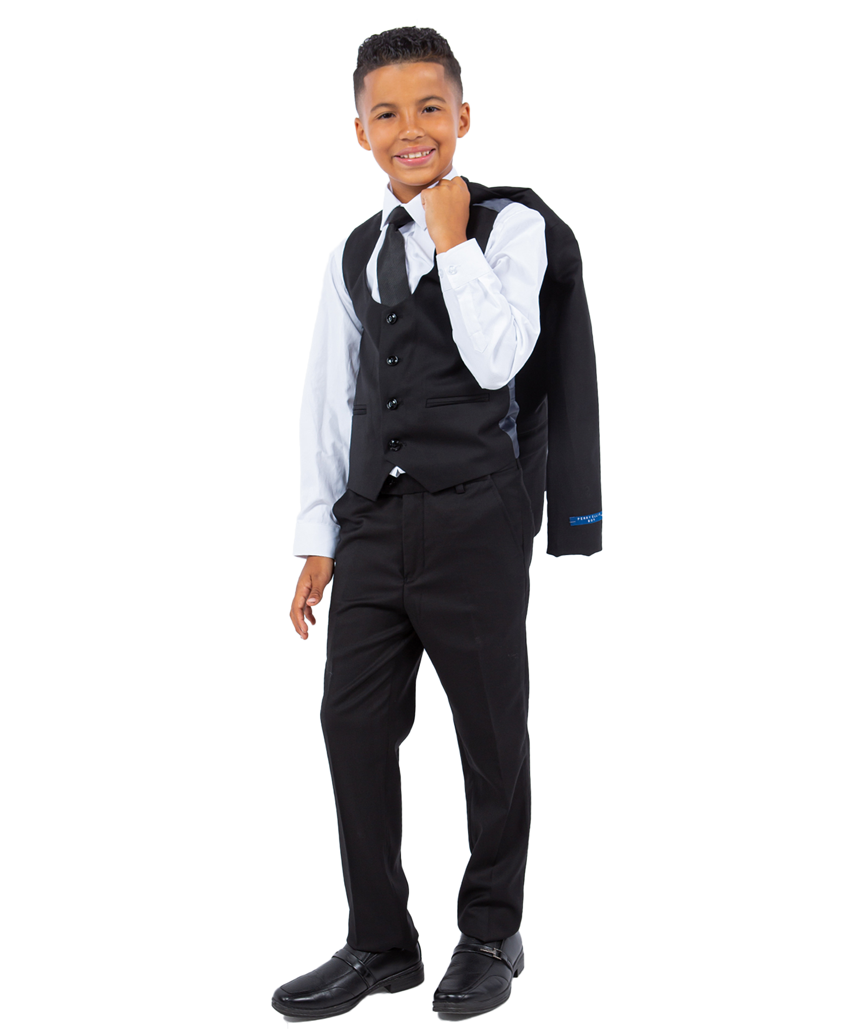 Perry Ellis Boys Suits Solid Black