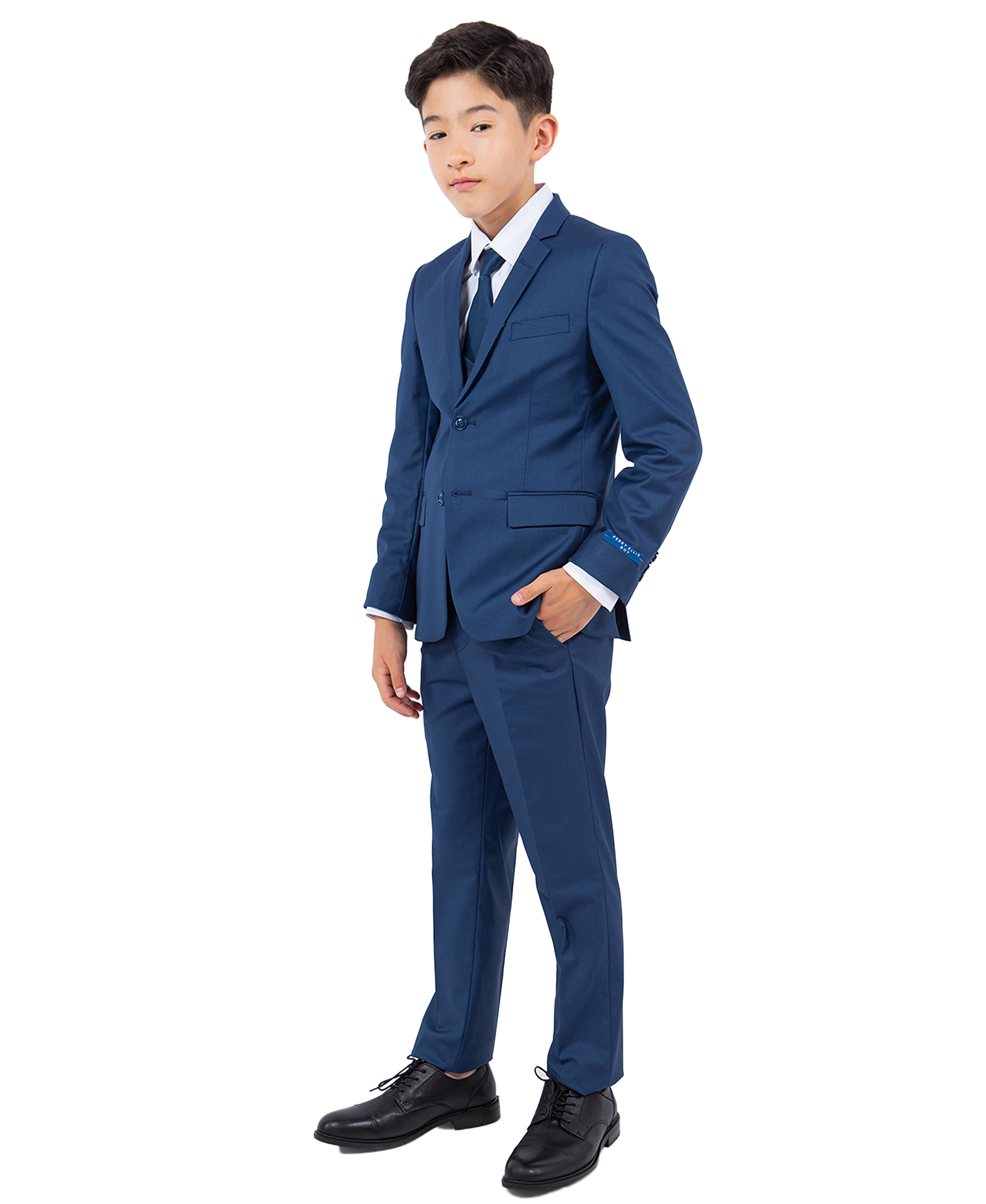 Perry Ellis Boys Suit Solid Indigo Blue