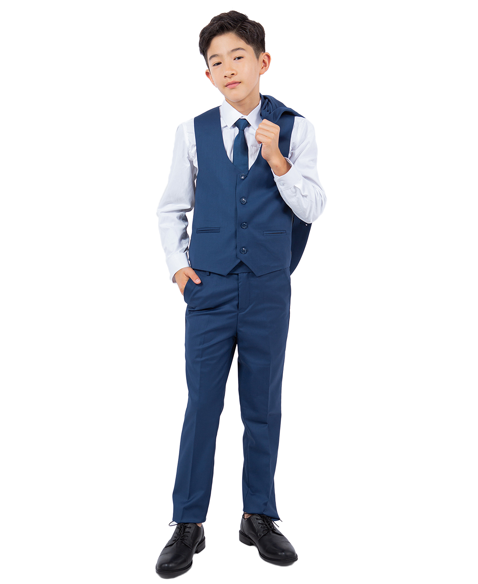 Perry Ellis Boys Suit Solid Indigo Blue