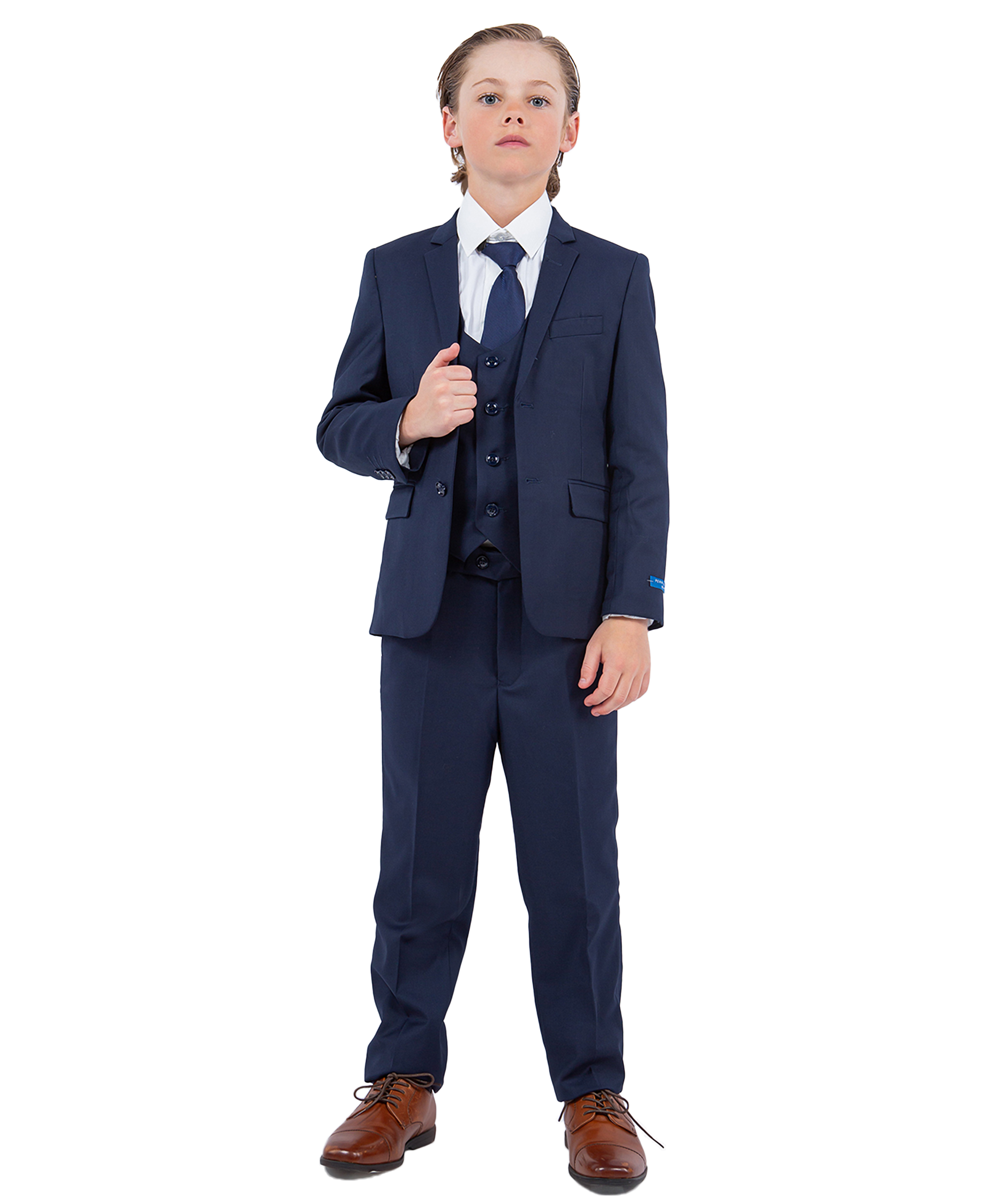 Perry Ellis Boys Suit Solid Navy