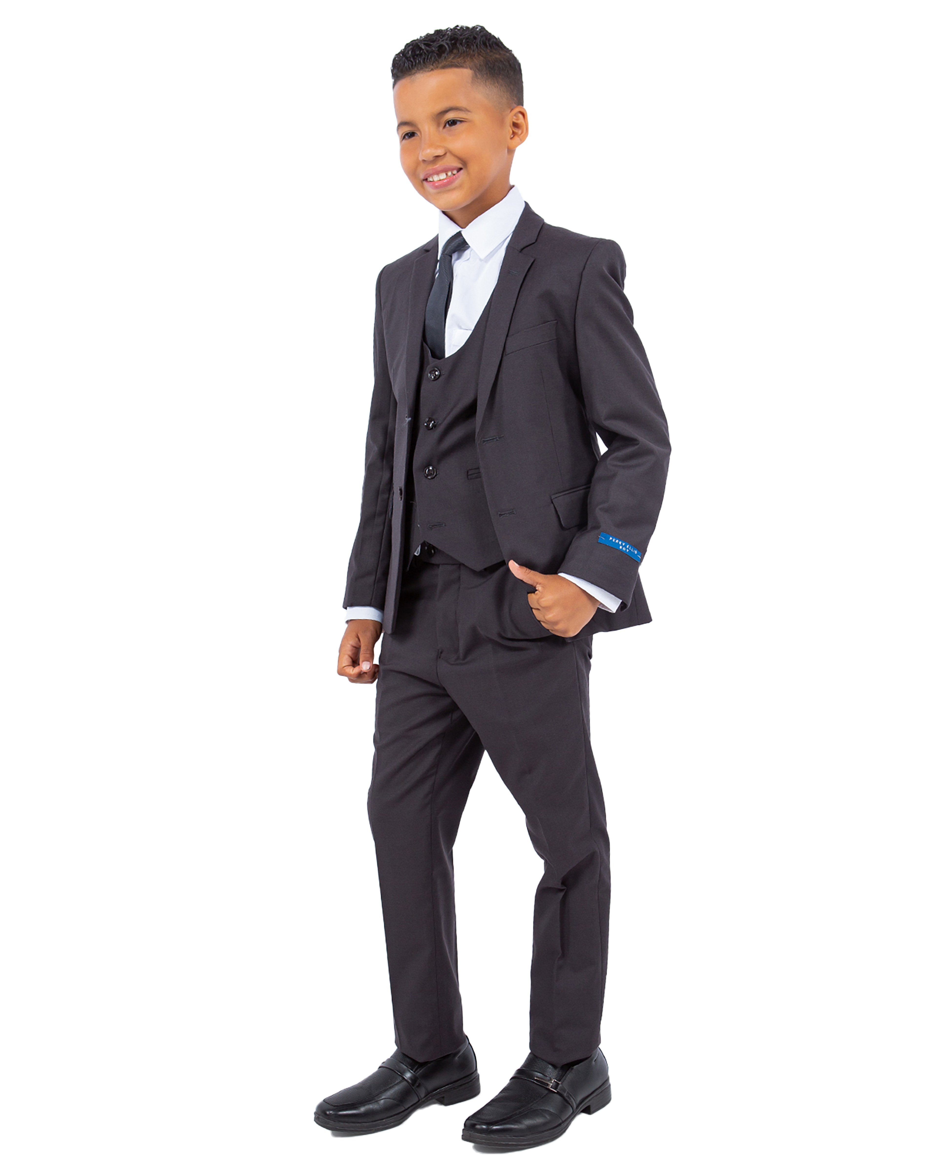 Perry Ellis Boys Suit Solid Dark Grey