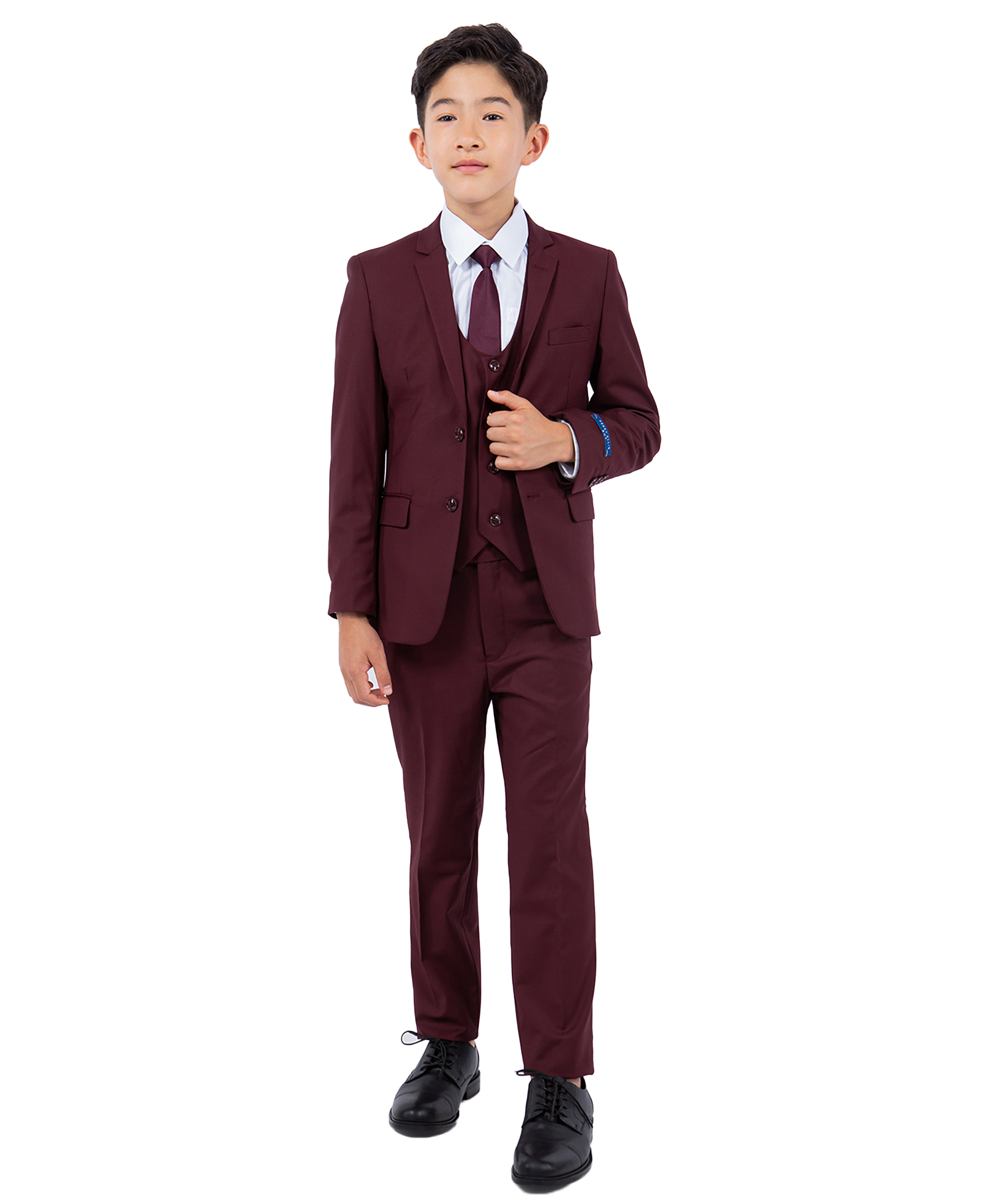 Perry Ellis Boys Suit Solid Burgundy