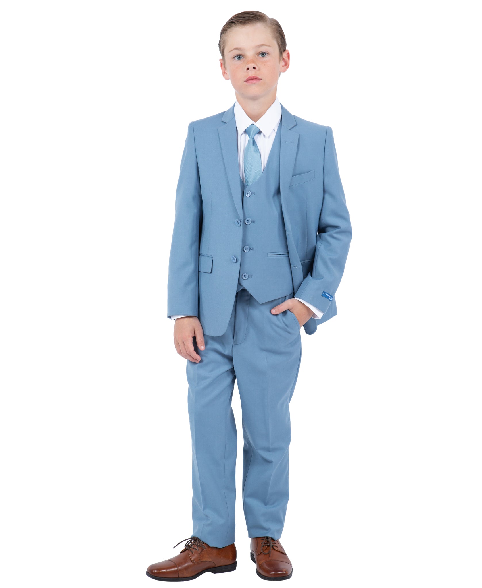 Perry Ellis Boys 5 PC Solid Suits