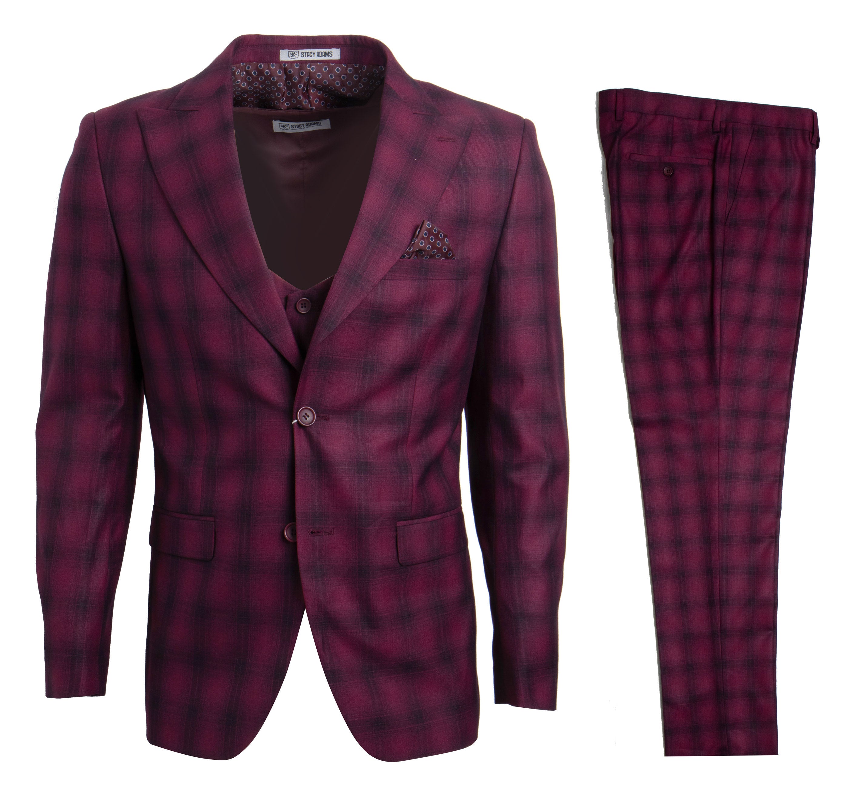 Burgundy Stacy Adams Men's Suit