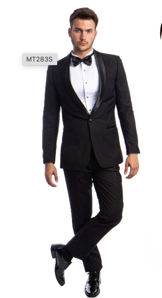 Mens Black Shawl Lapel Tuxedo