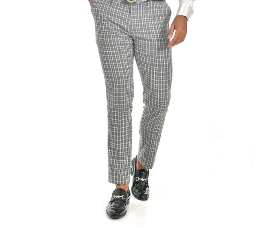 PLAID PANTS GREY/WHITE