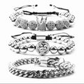 Silver stacked crown bracelet