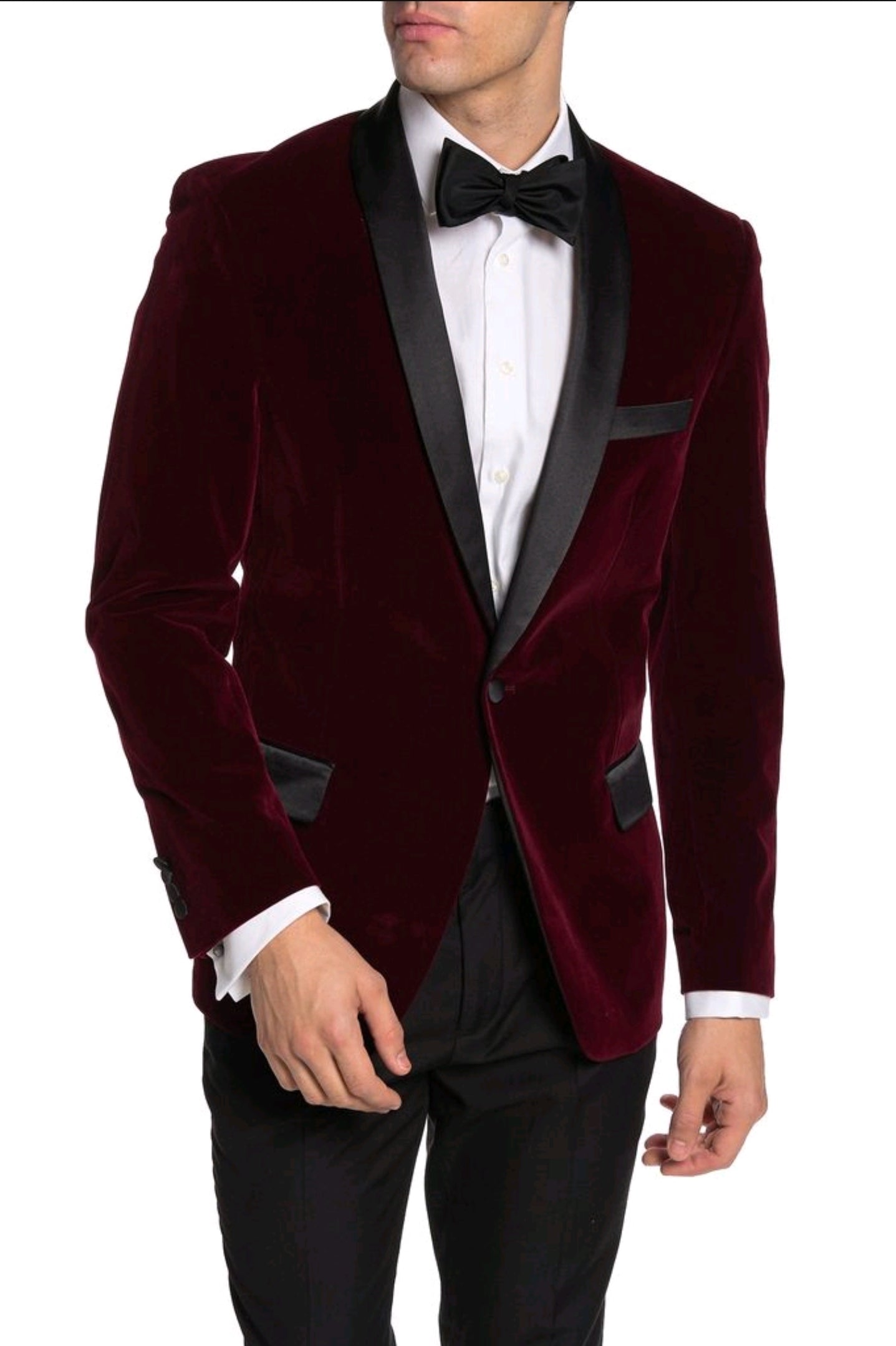 Mens Burgundy Velvet Dinner Jacket