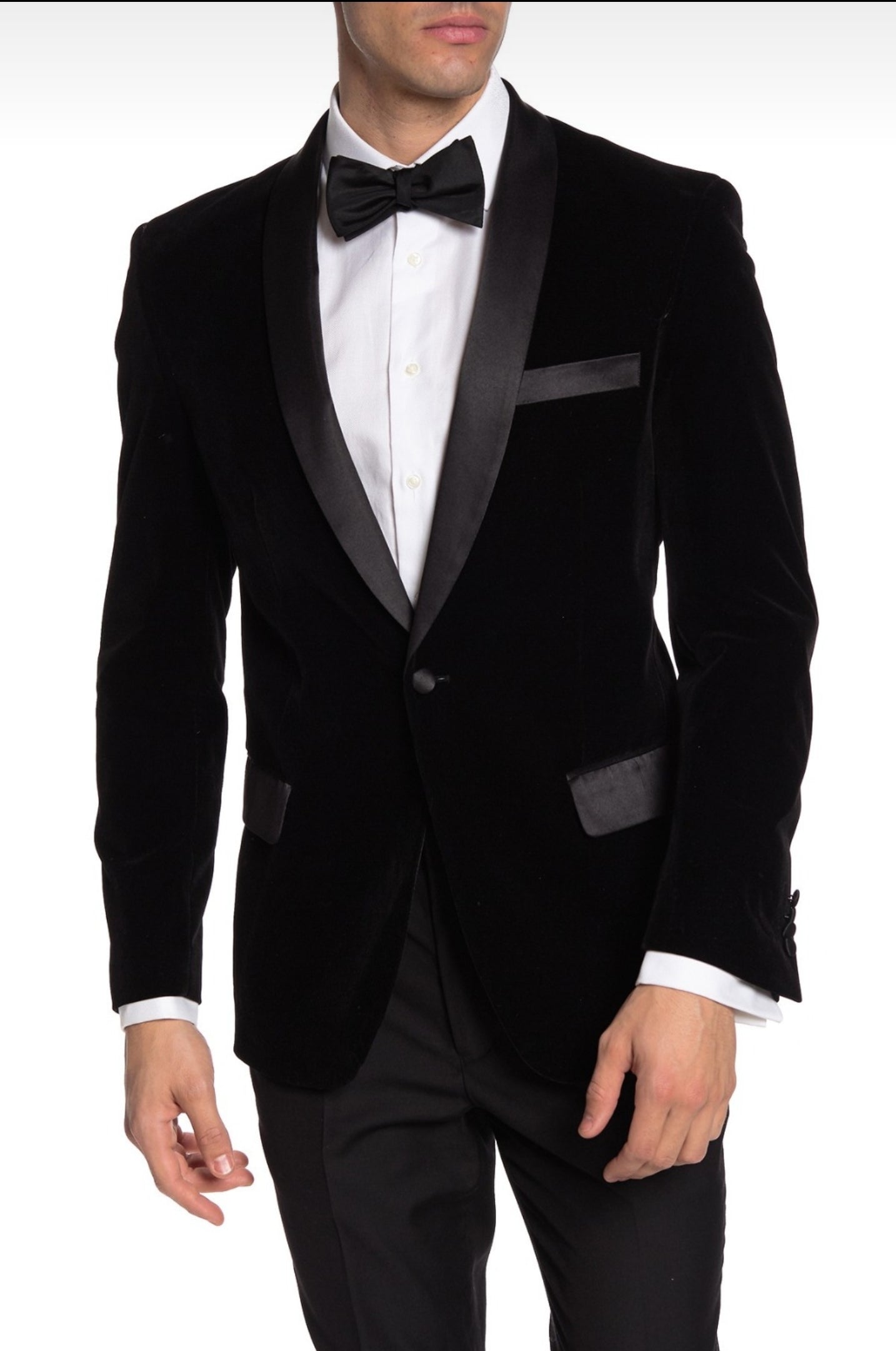 Mens black velvet smoking jacket Clearance
