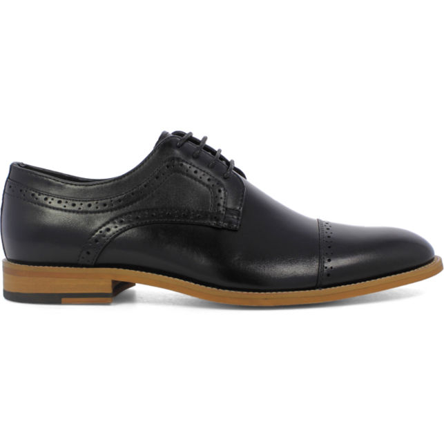 Stacy Adams Dickinson Black | Black cap toe leather shoe by Stacy
