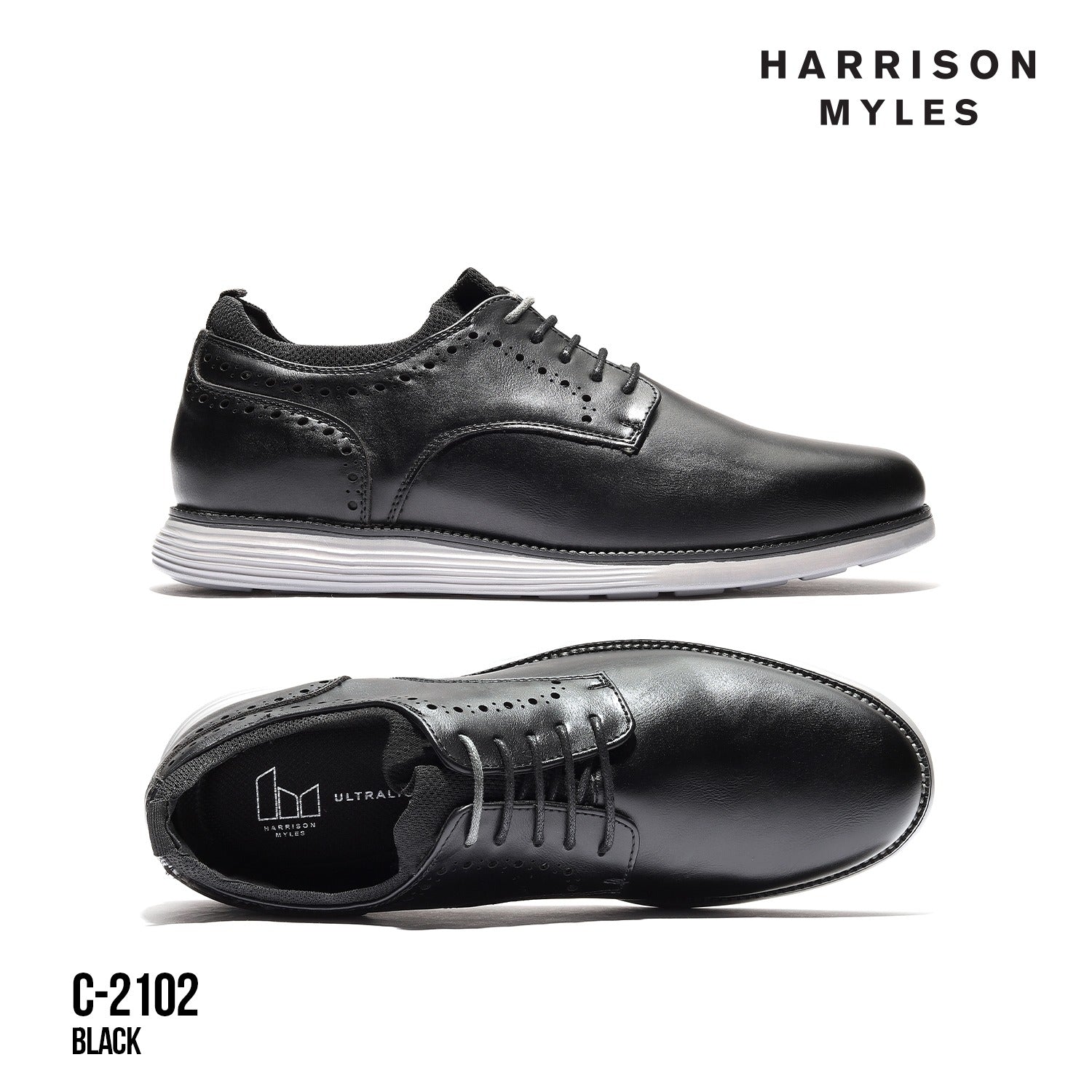 Harrison Myles Black Lace-Up