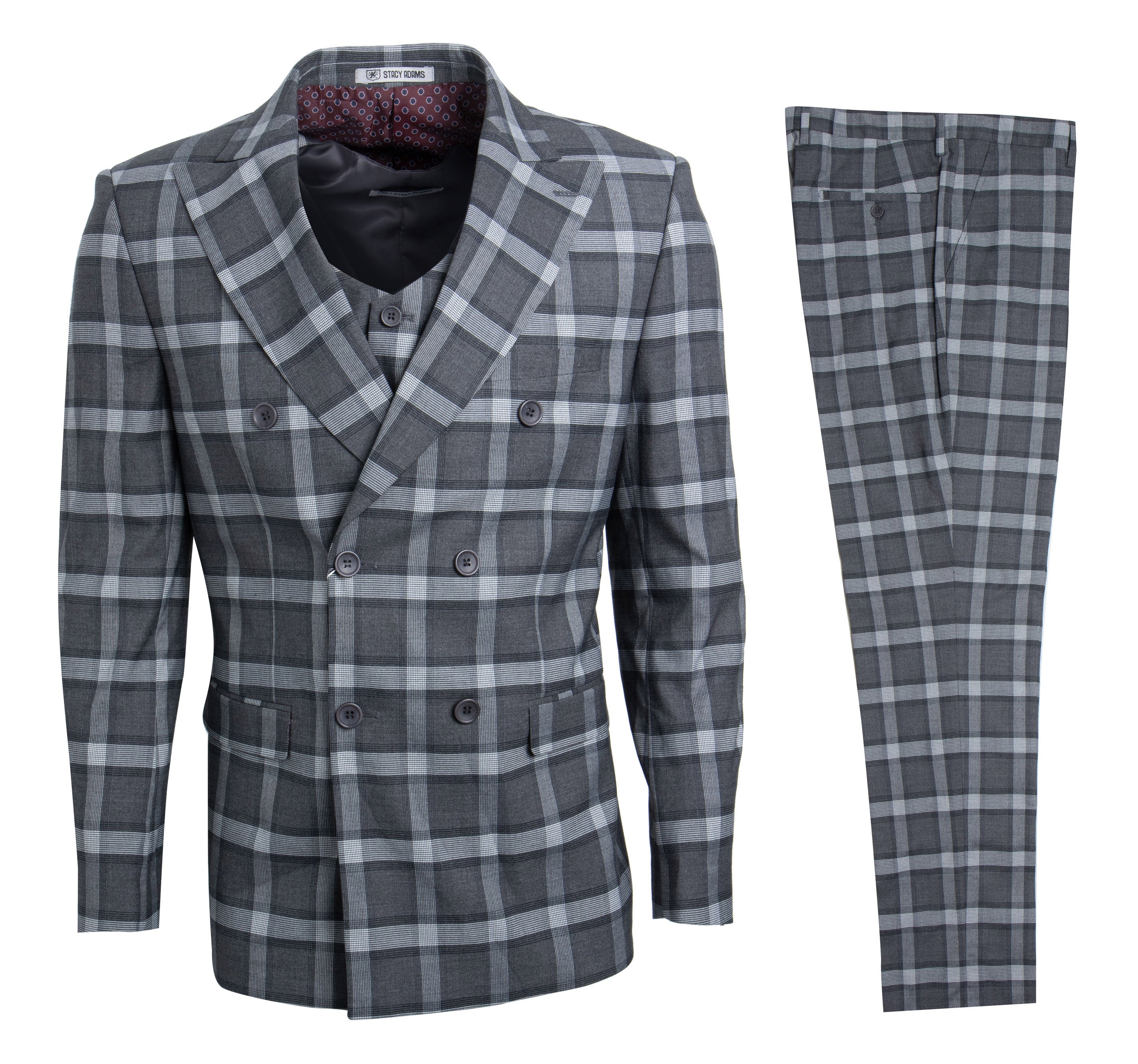 Stacy Adams Men's Black/Grey Suit - Classic Elegance for Every Occasion